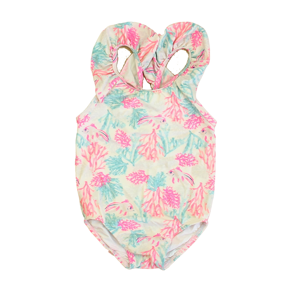 Egg Girls Pink | Blue Fish 1-piece Swimsuit size: 2T